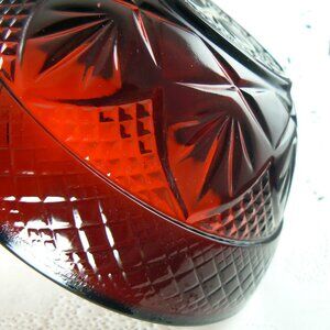 VINTAGE Luminarc Arcoroc Cristal D'Arques 4- 5 1/2" RED GLASS BOWL